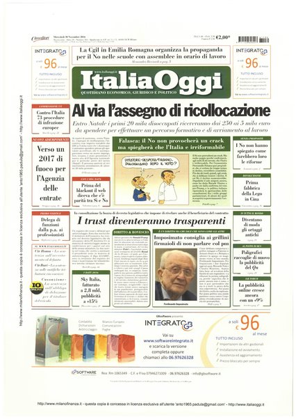 Italia oggi : quotidiano di economia finanza e politica